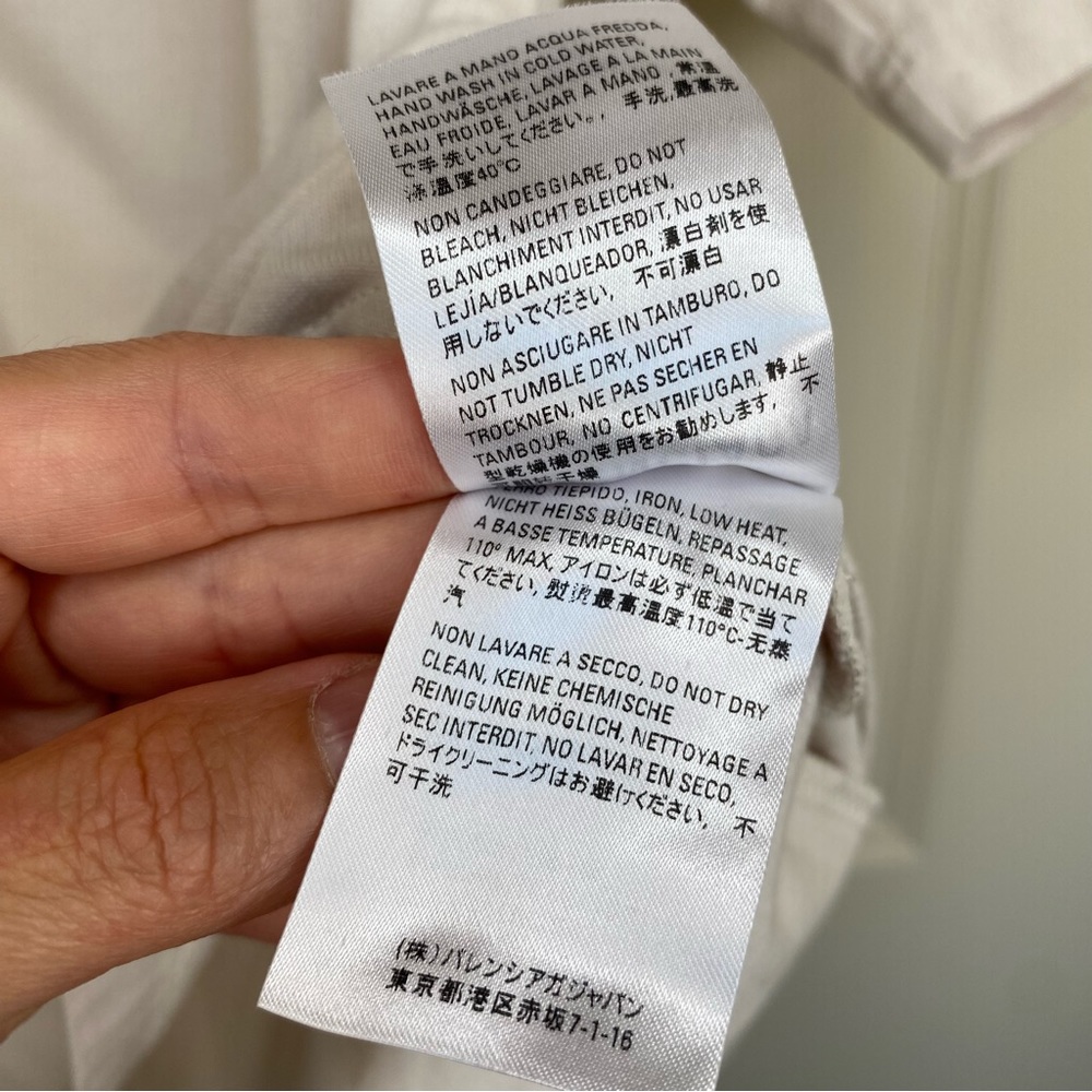 Authentic Balenciaga Back T Shirt Cream Size Medium - Picture 10 of 14